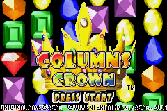 Columns Crown title screen for GameBoy Advance